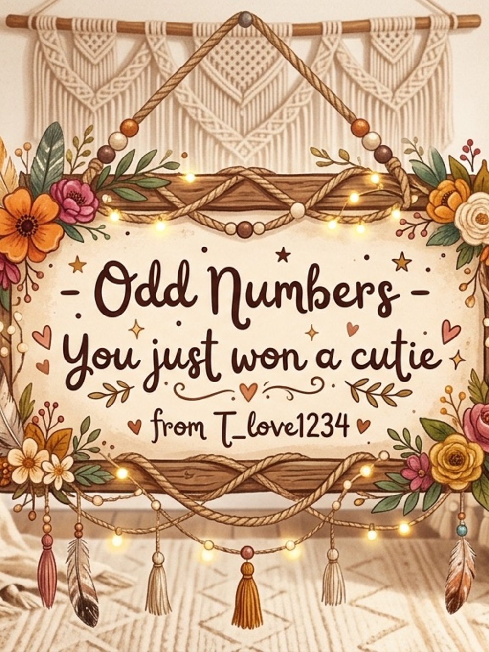 Odd Number- You just won an unlisted cutie 🥰